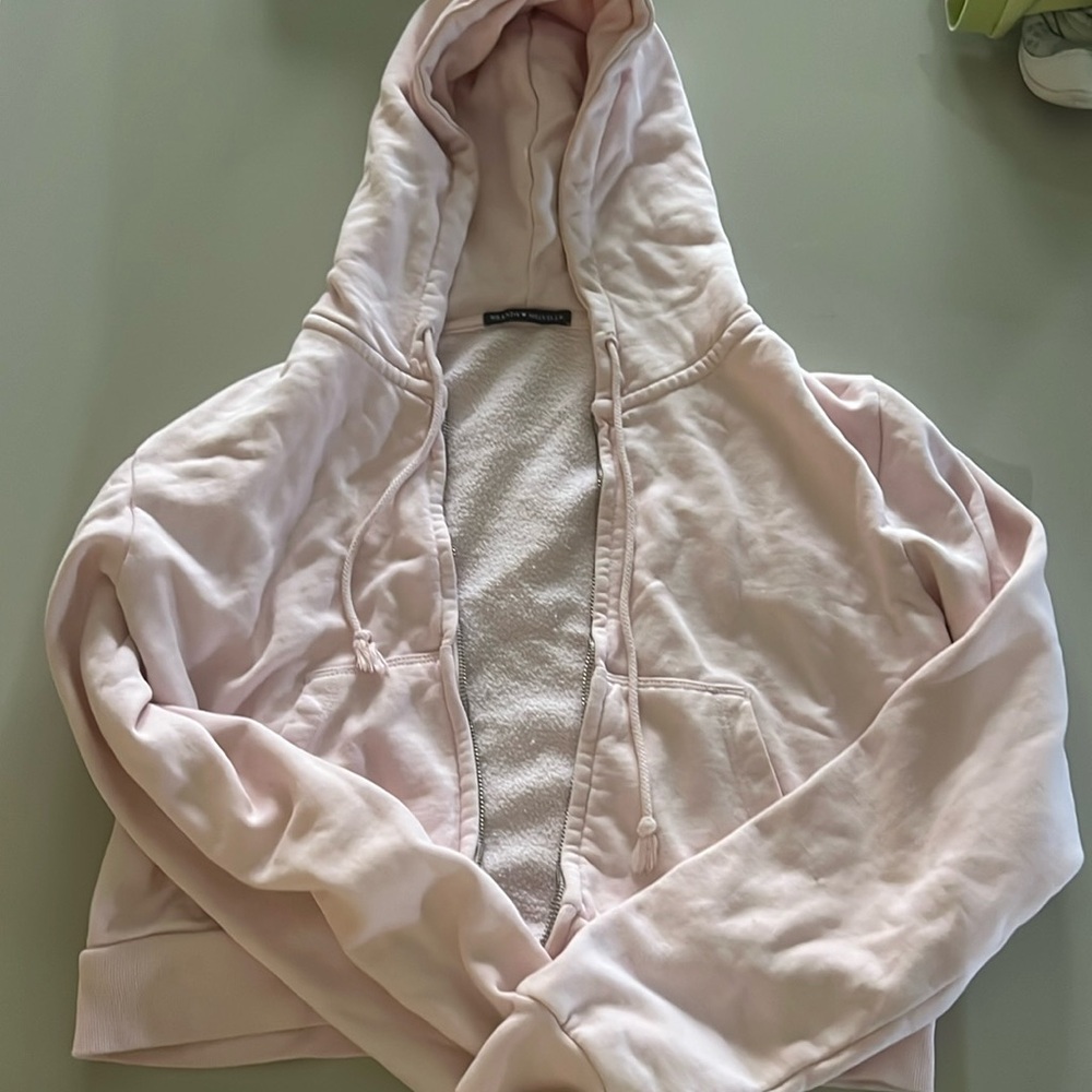 Pink Brandy Melville Cropped Zip up